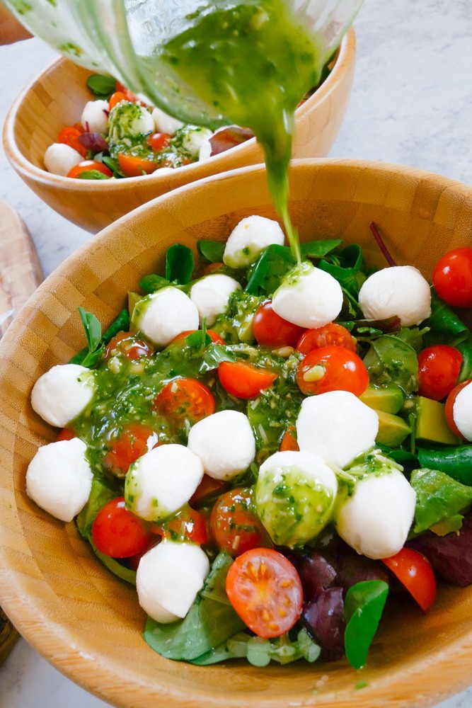 Caprese Salad + Pesto Dressing Recipe-11