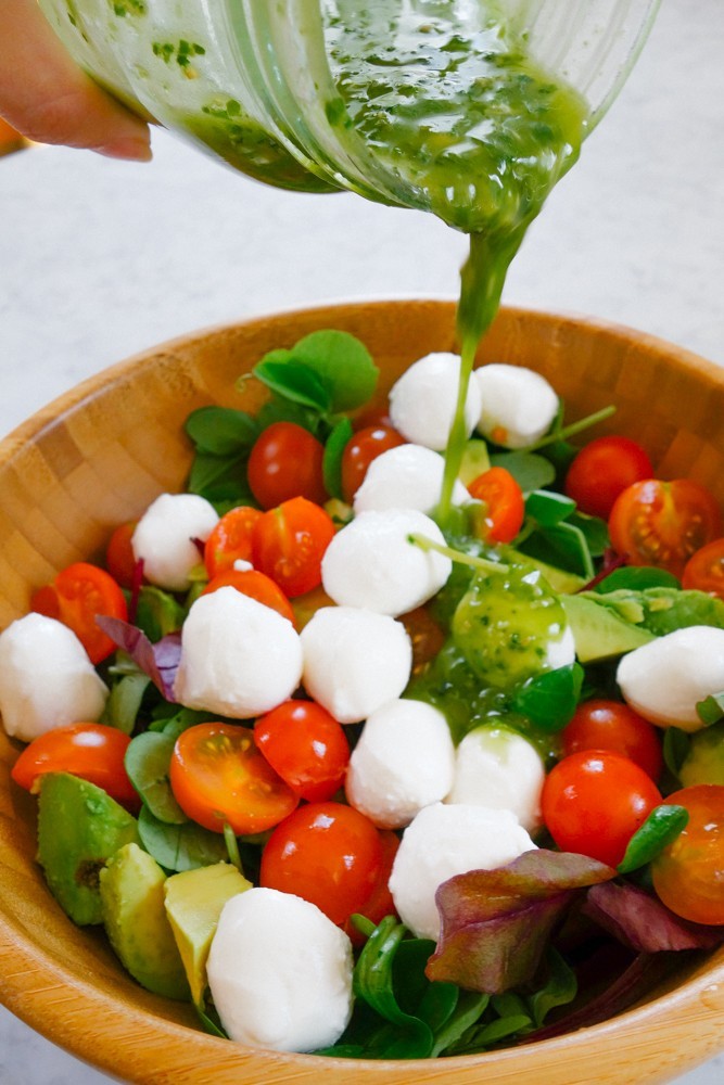 Caprese Salad + Pesto Dressing Recipe-9