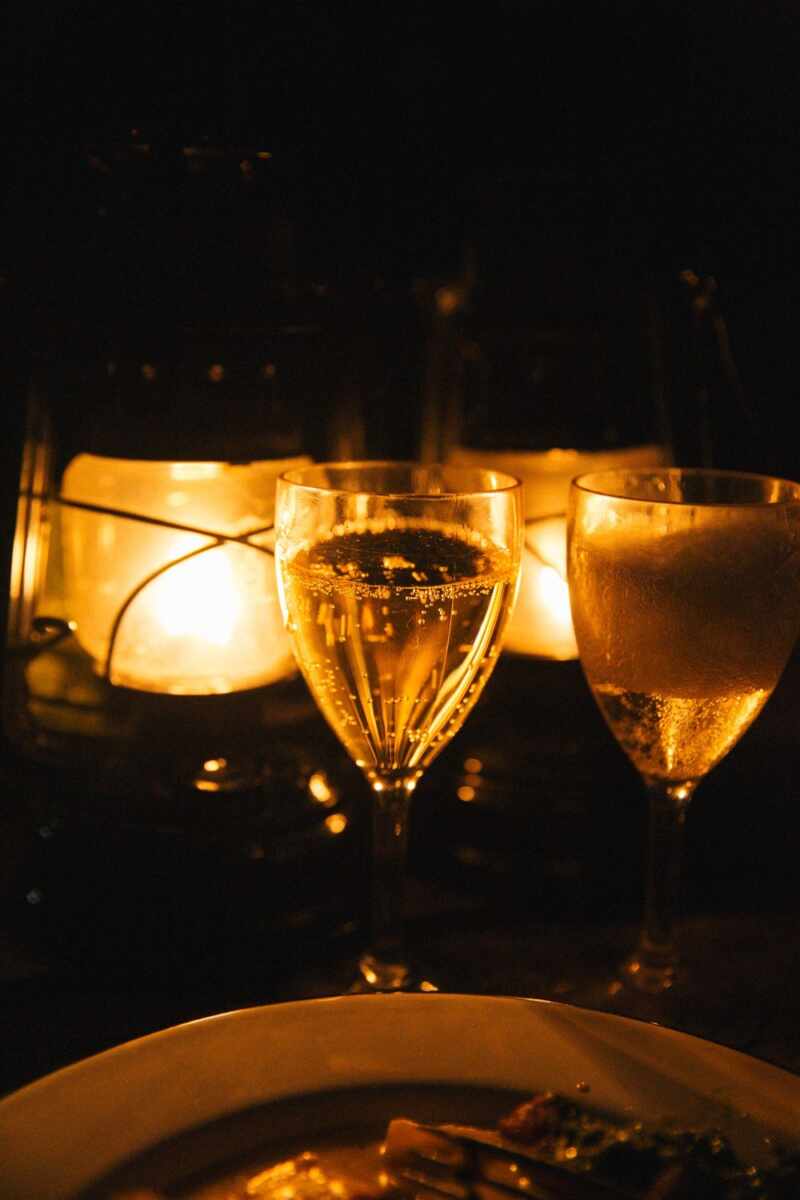 Champagne and candle light