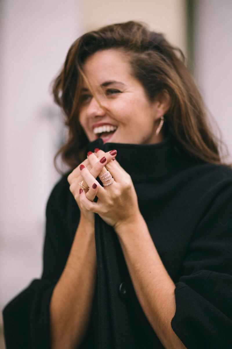 Red nails and rose rings