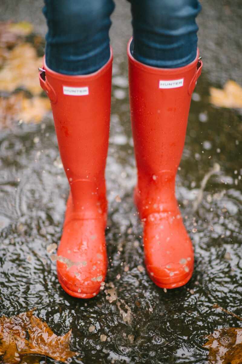 Red Hunter boots