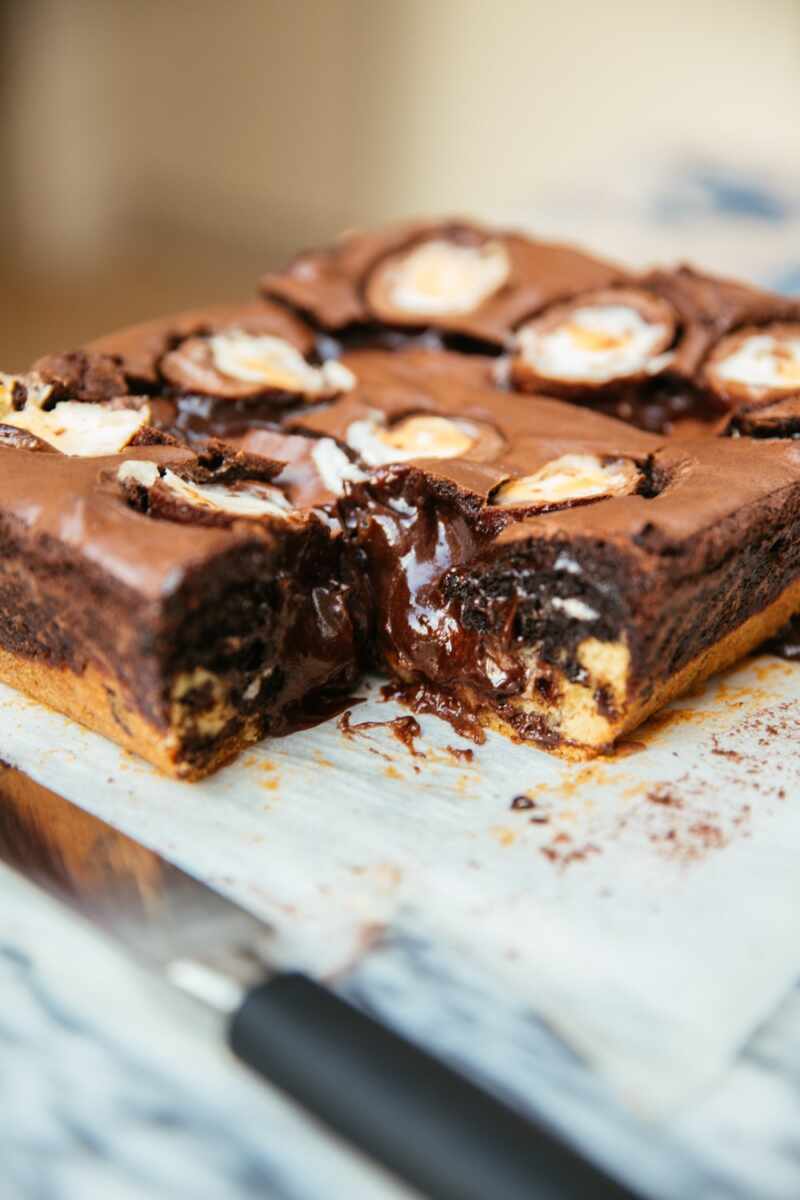 Cream Egg Slutty Brownies-15