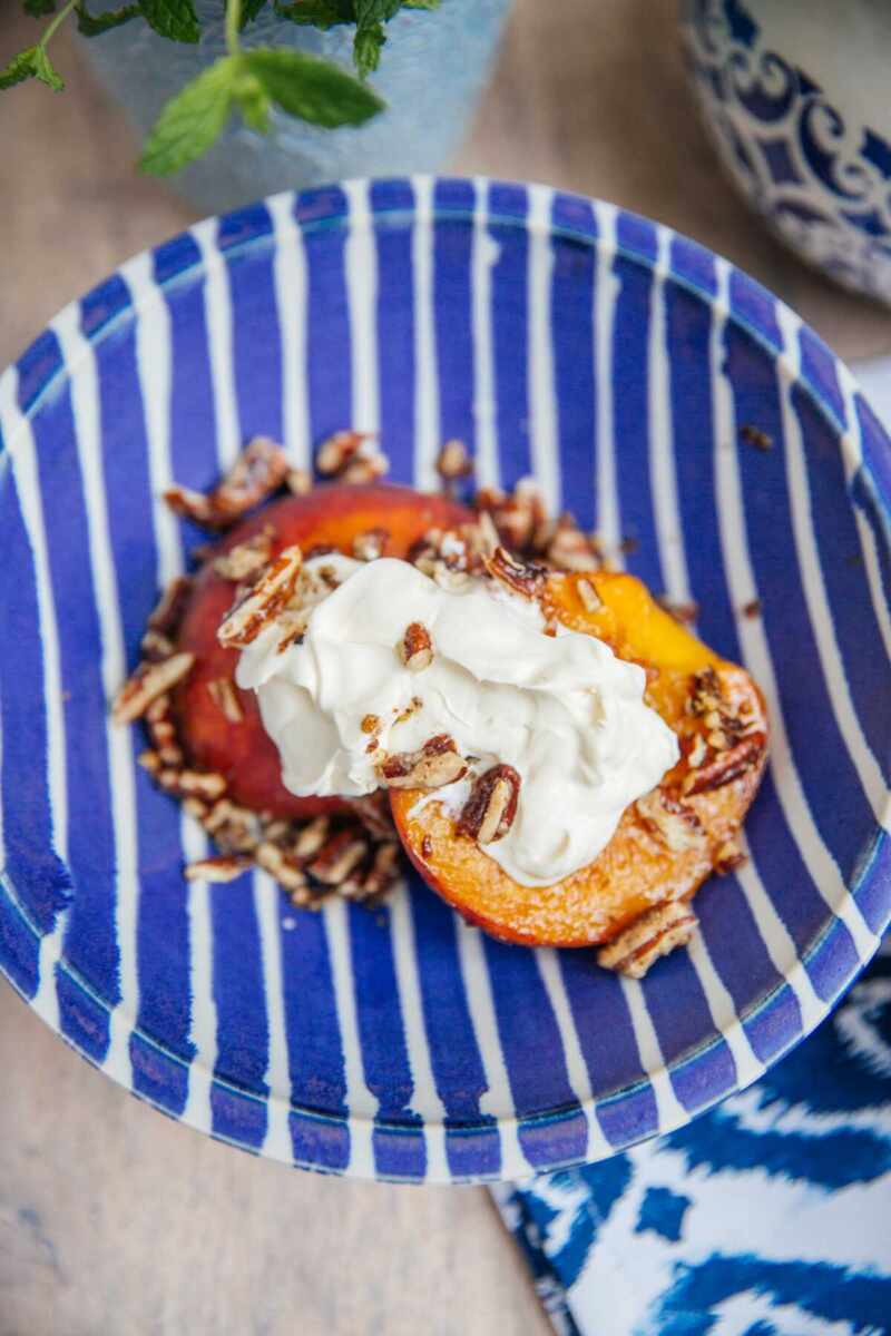 Pecan Peaches - the simplest summer recipe you'll make and make again! 