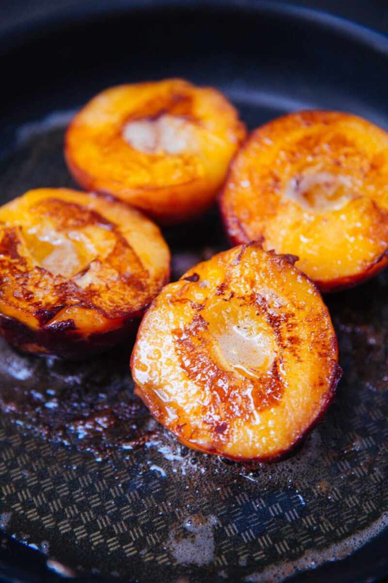 Fried peaches