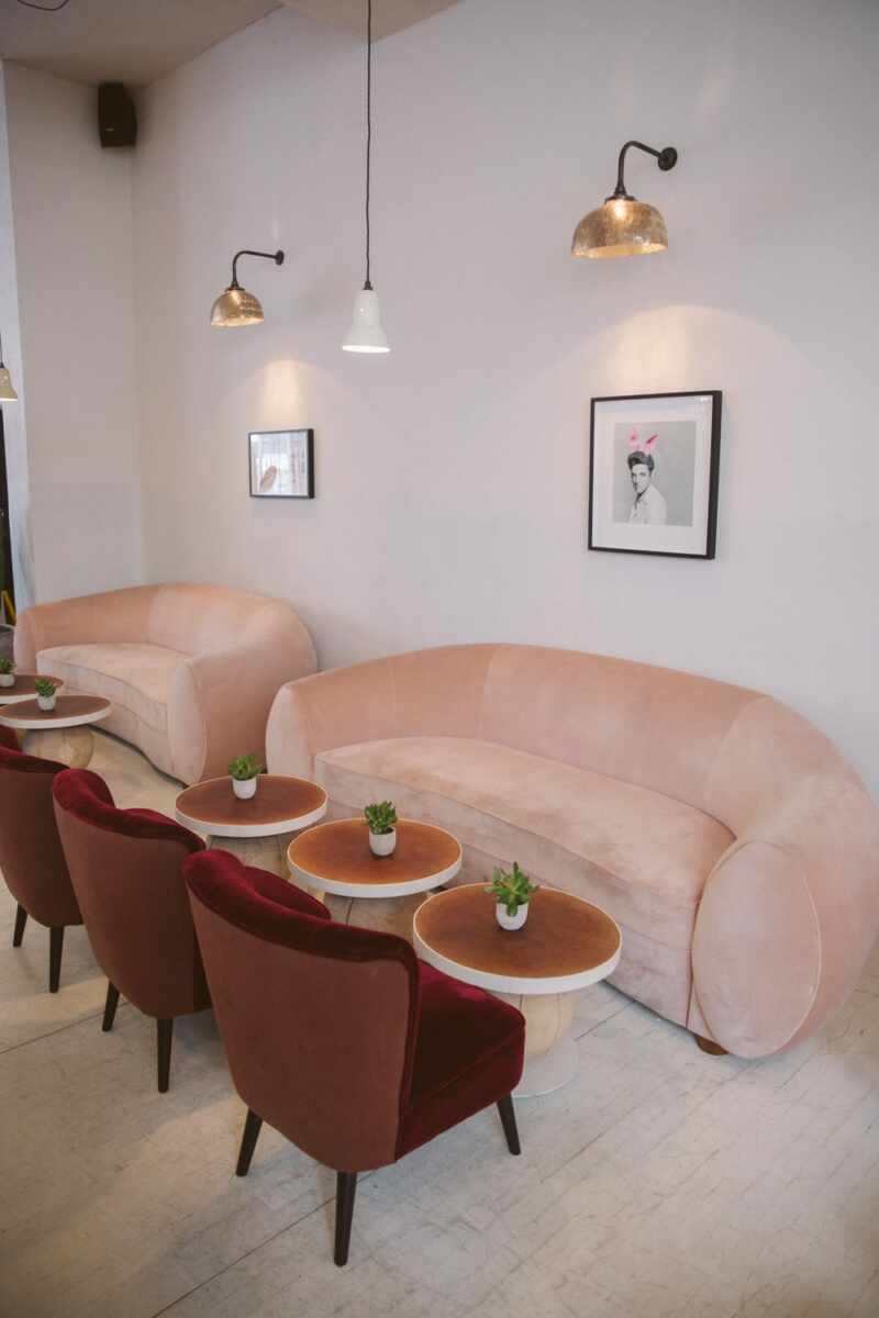 Pink sofas and a portrait of Elvis. What more could you ask for?