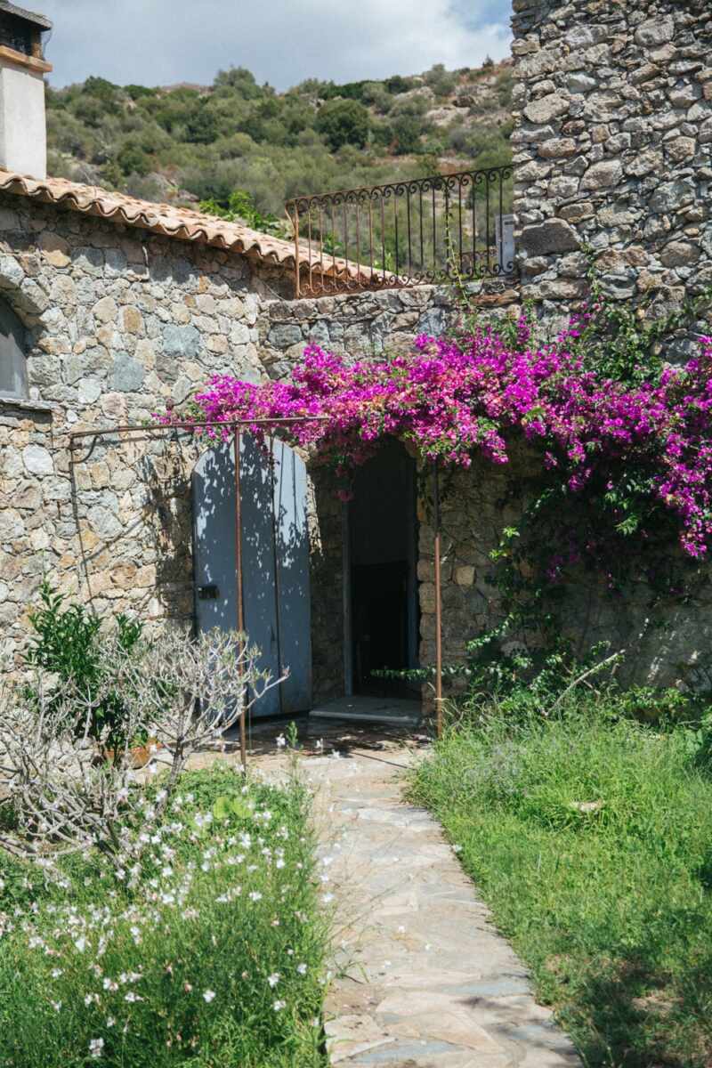 Stone cottage with bouganvilla