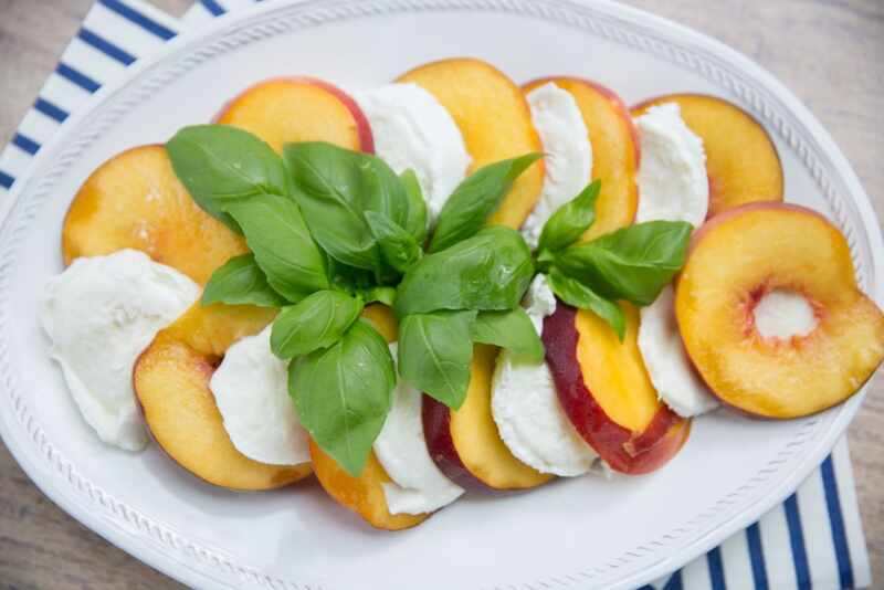 Peach Caprese Salad - waiting for its dressing