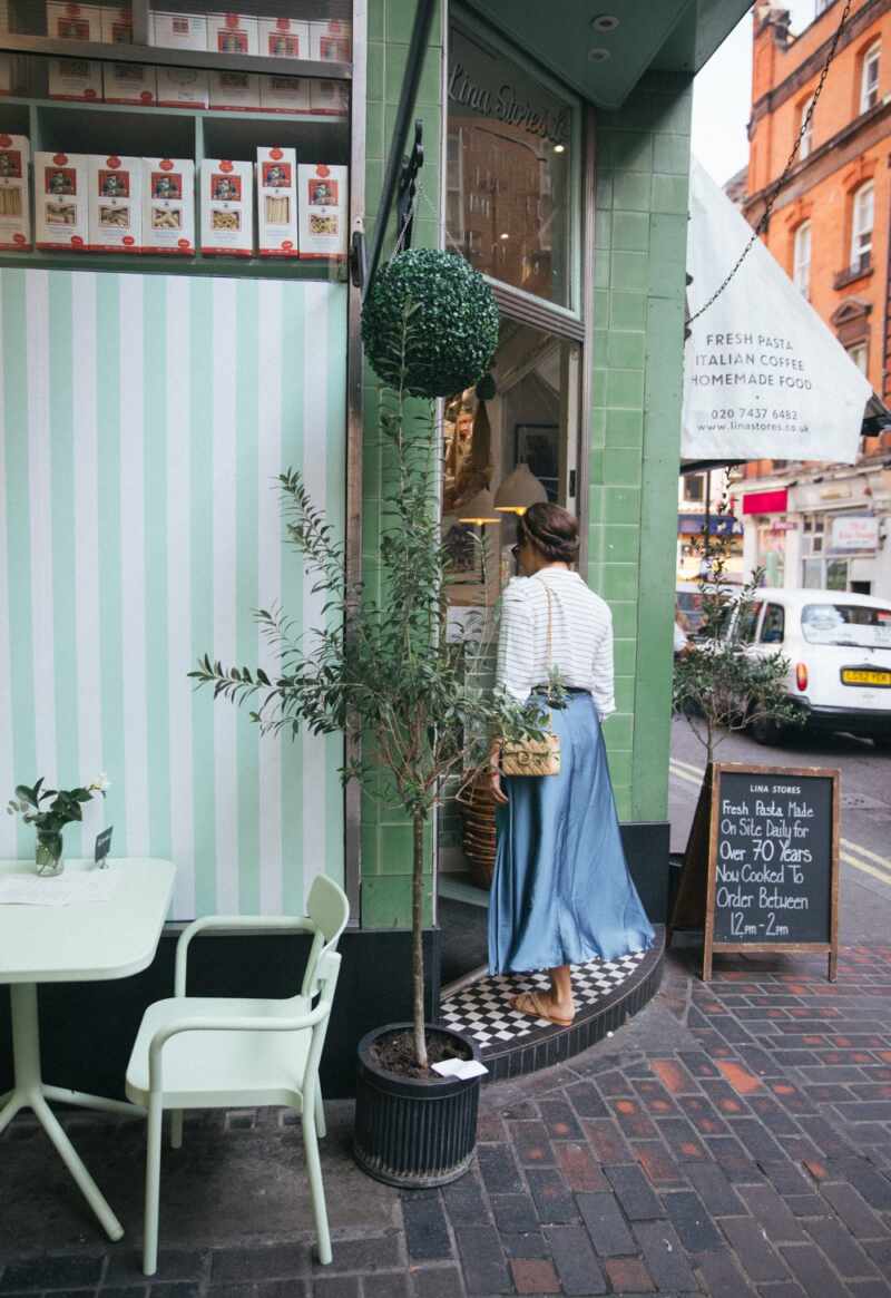 Silky Blue Midi Skirt