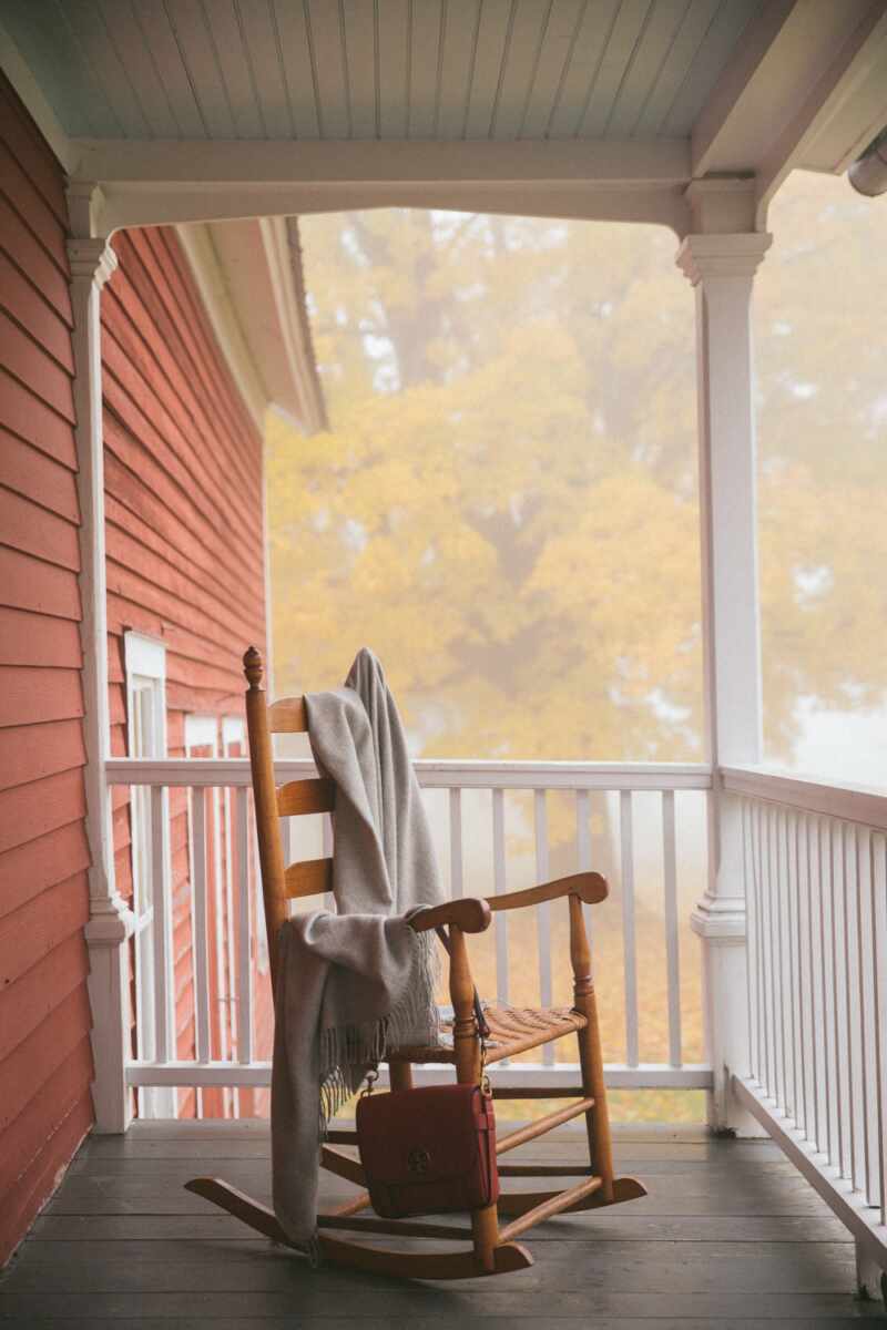 Misty morning on the front porch